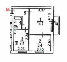 СВАО, Останкинский р-н, Большая Марьинская ул., д. 17, этаж 7, квартира 55