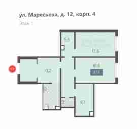 ЮВАО, р-н Некрасовка, ул. Маресьева, д. 12, корп. 4, этаж 1, помещение 11Н